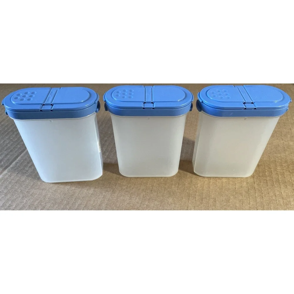 3 Tupperware #1846 Modular Mates Spice Shaker‎ Containers Large Blue
